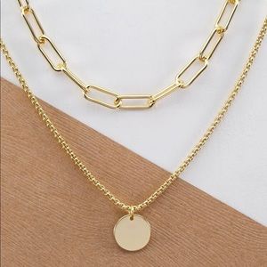 Layered gold necklaces